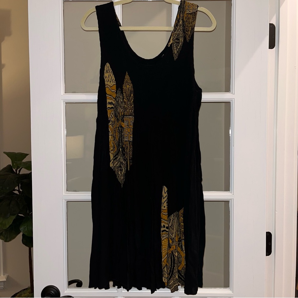Magic By Sylvie Martin Bohemian Swim Cover Up Dress Black One Size